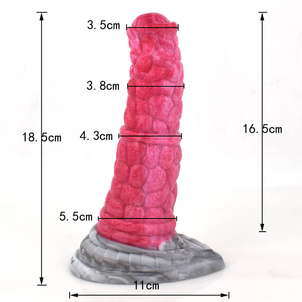 DILDO CHEVAL NOUÉ EN SILICONE 7 POUCES ROUGE