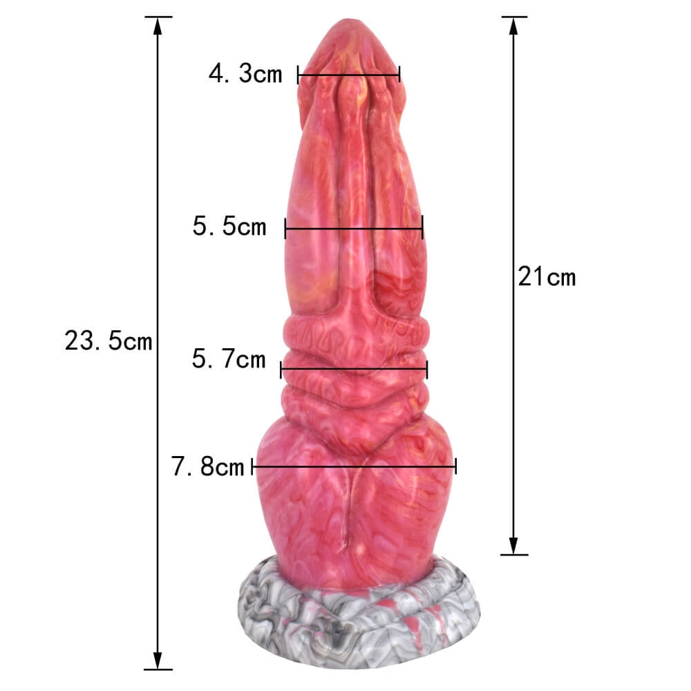 Gode Monstre Noué En Silicone De 9 Pouces Rouge