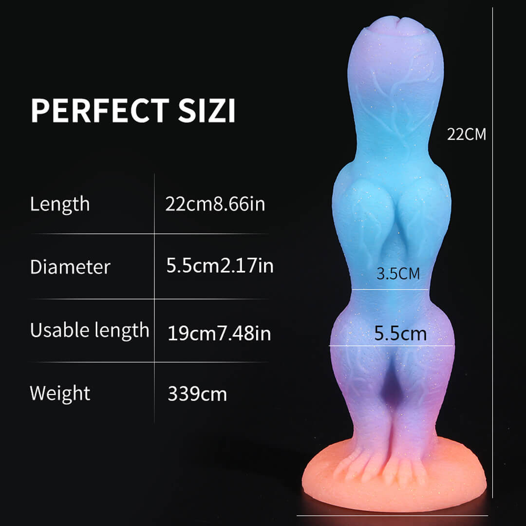 MONSTER DILDO ANAL SILICONE GLOW IN THE DARK 8 INCH SOFT