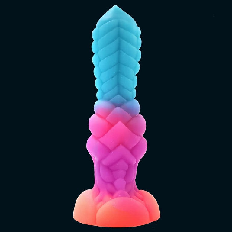 MONSTER DILDO ANAL KNOTTED SILICONE GLOW IN THE DARK 9 INCH