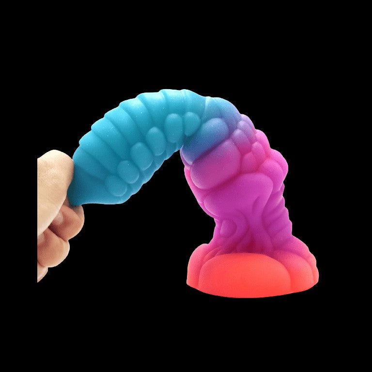 MONSTER DILDO ANAL KNOTTED SILICONE GLOW IN THE DARK 9 INCH