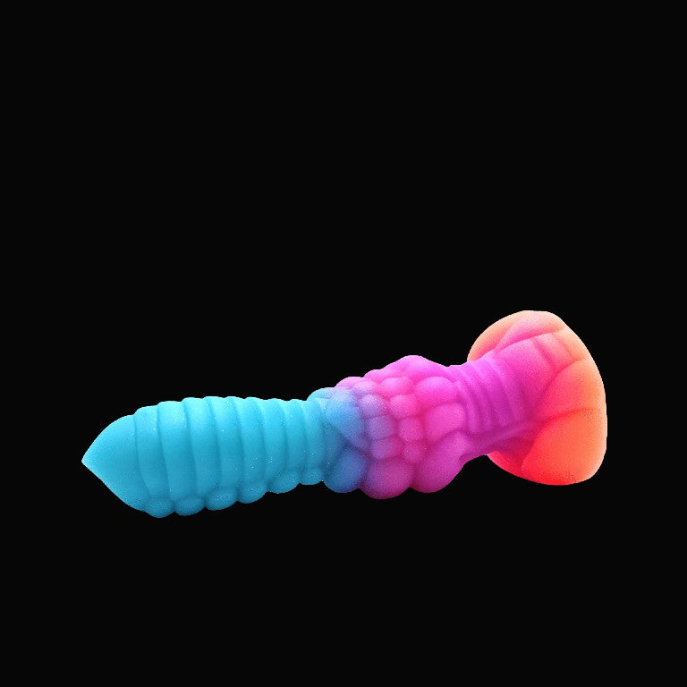 MONSTER DILDO ANAL KNOTTED SILICONE GLOW IN THE DARK 9 INCH