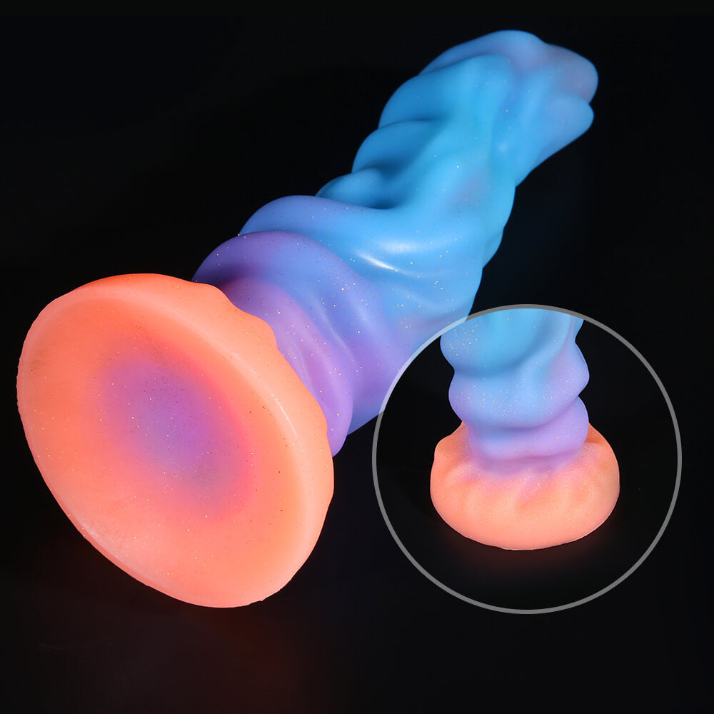 Gode Monstre Noué Brille Dans Le Noir En Silicone 9 Pouces