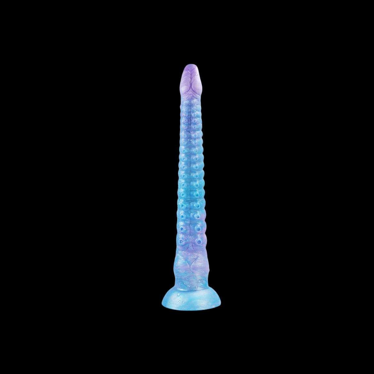 ÉNORME GODE BRILLANT DANS LE NOIR EN SILICONE 21 POUCES BLEU
