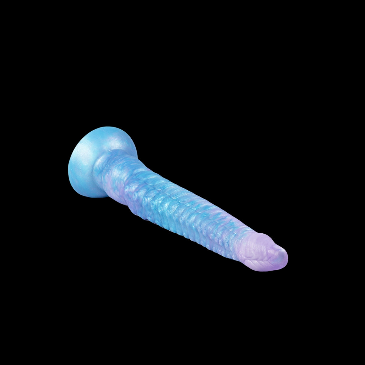 ÉNORME GODE BRILLANT DANS LE NOIR EN SILICONE 21 POUCES BLEU