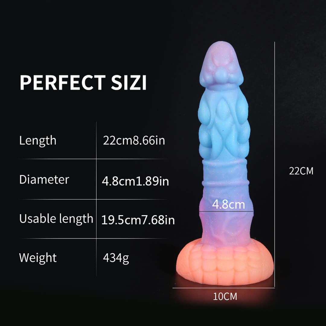 Gode Monstre en Silicone de 20,3 cm qui brille dans le noir