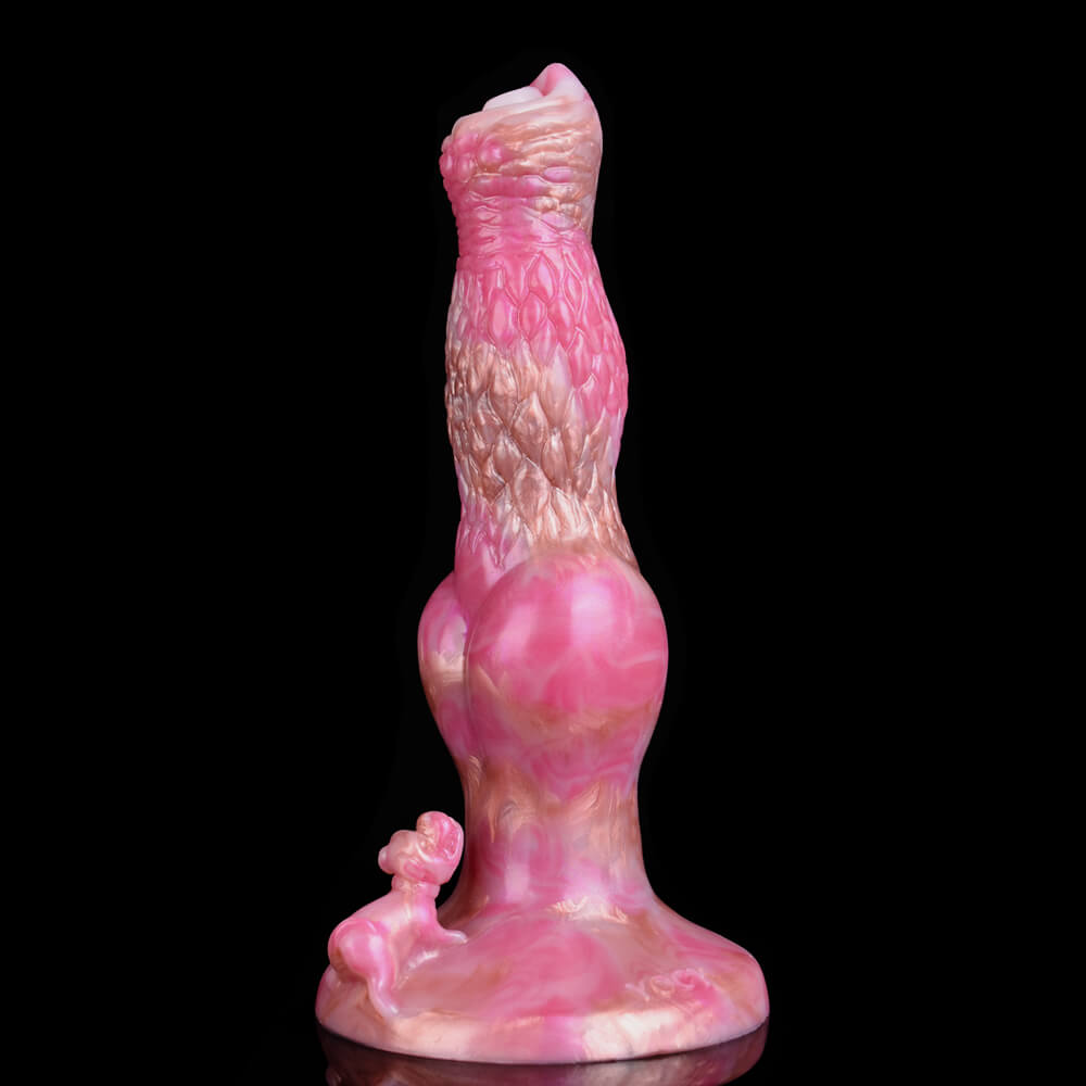 DOG DILDO FANTASY SILICONE 8 POUCES ROSE