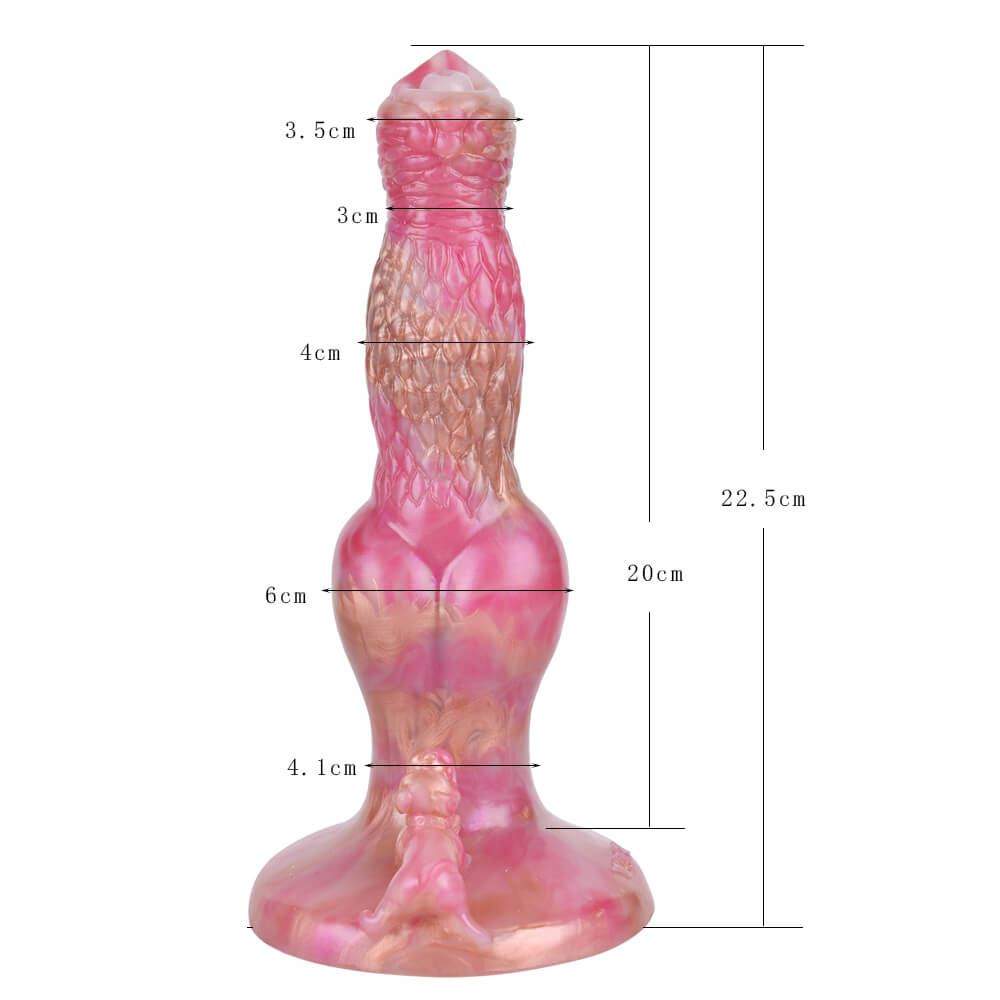 DOG DILDO FANTASY SILICONE 8 POUCES ROSE