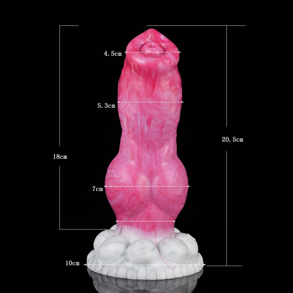 DOG DILDO FANTASY SILICONE 8 POUCES ROSE