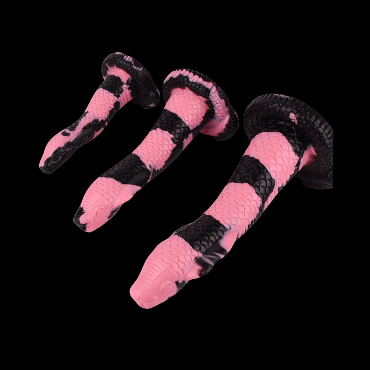 Godemichets monstres fantaisie en silicone de 11 pouces noir et rose