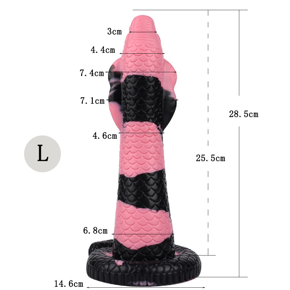 Godemichets monstres fantaisie en silicone de 11 pouces noir et rose