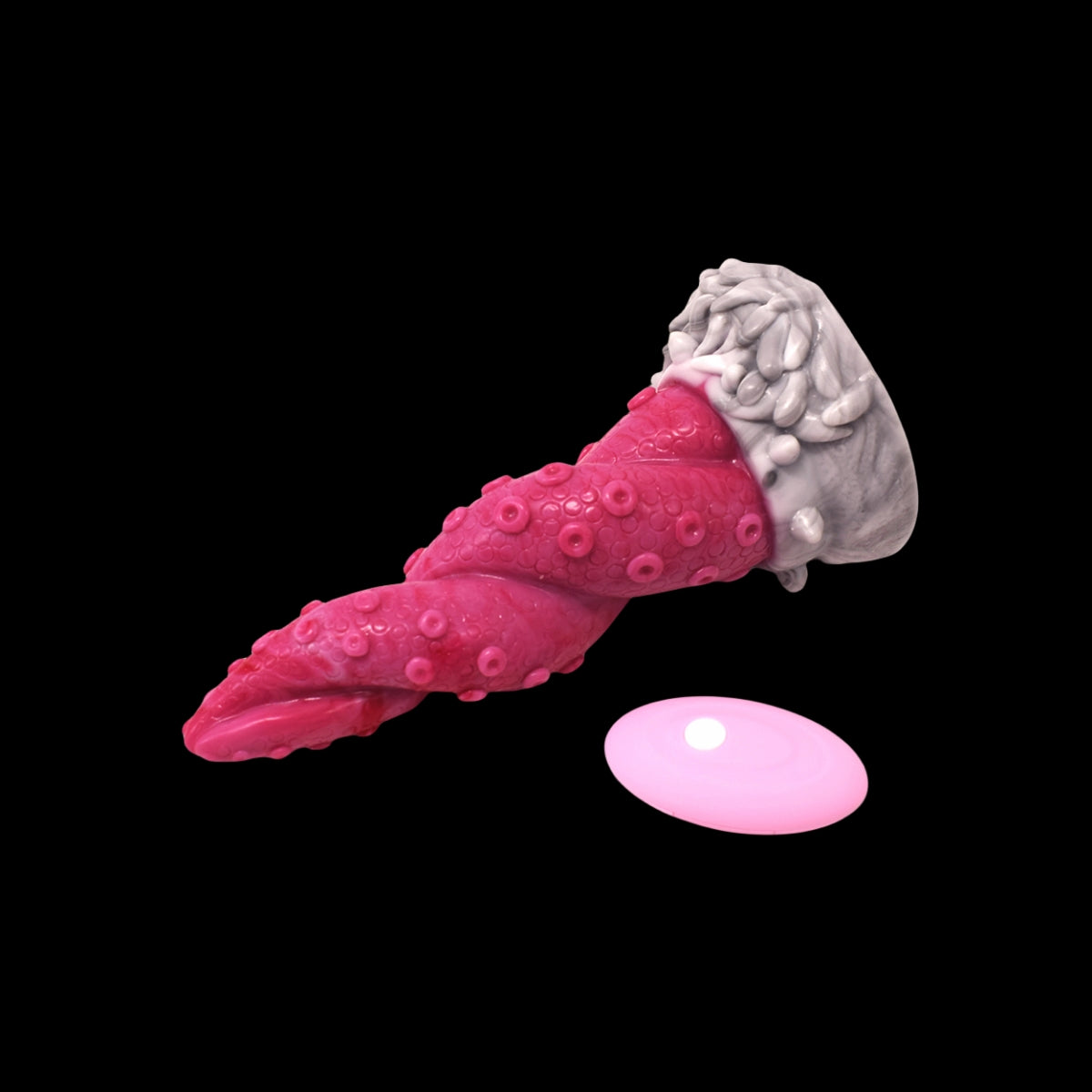 Gode vibrant Monster en silicone de 7 pouces, rose