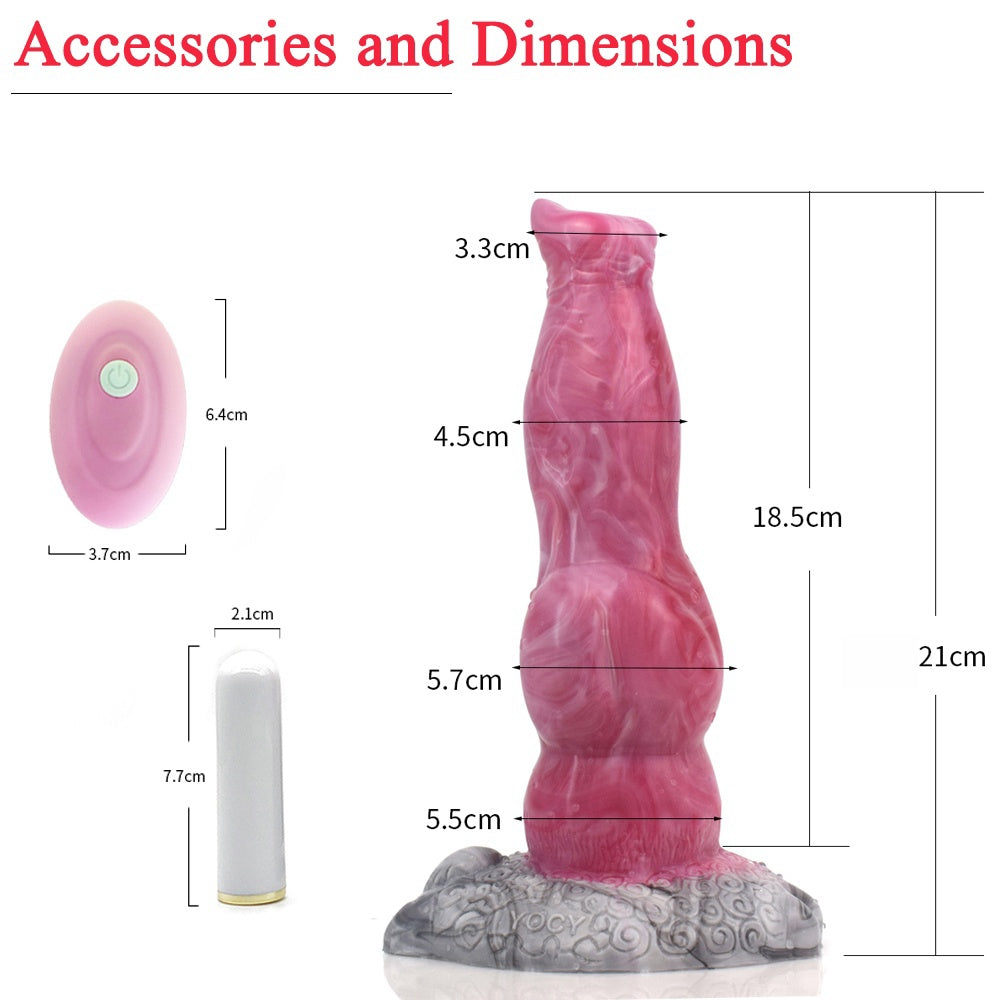 DILDO VIBRANT NOUÉ FANTASY SILICONE 8 POUCES ROSE