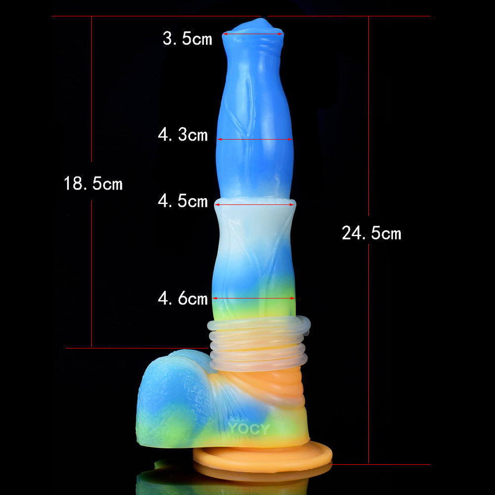 HORSE DILDO ANAL SILICONE 9 INCH BLUE VIBRATING