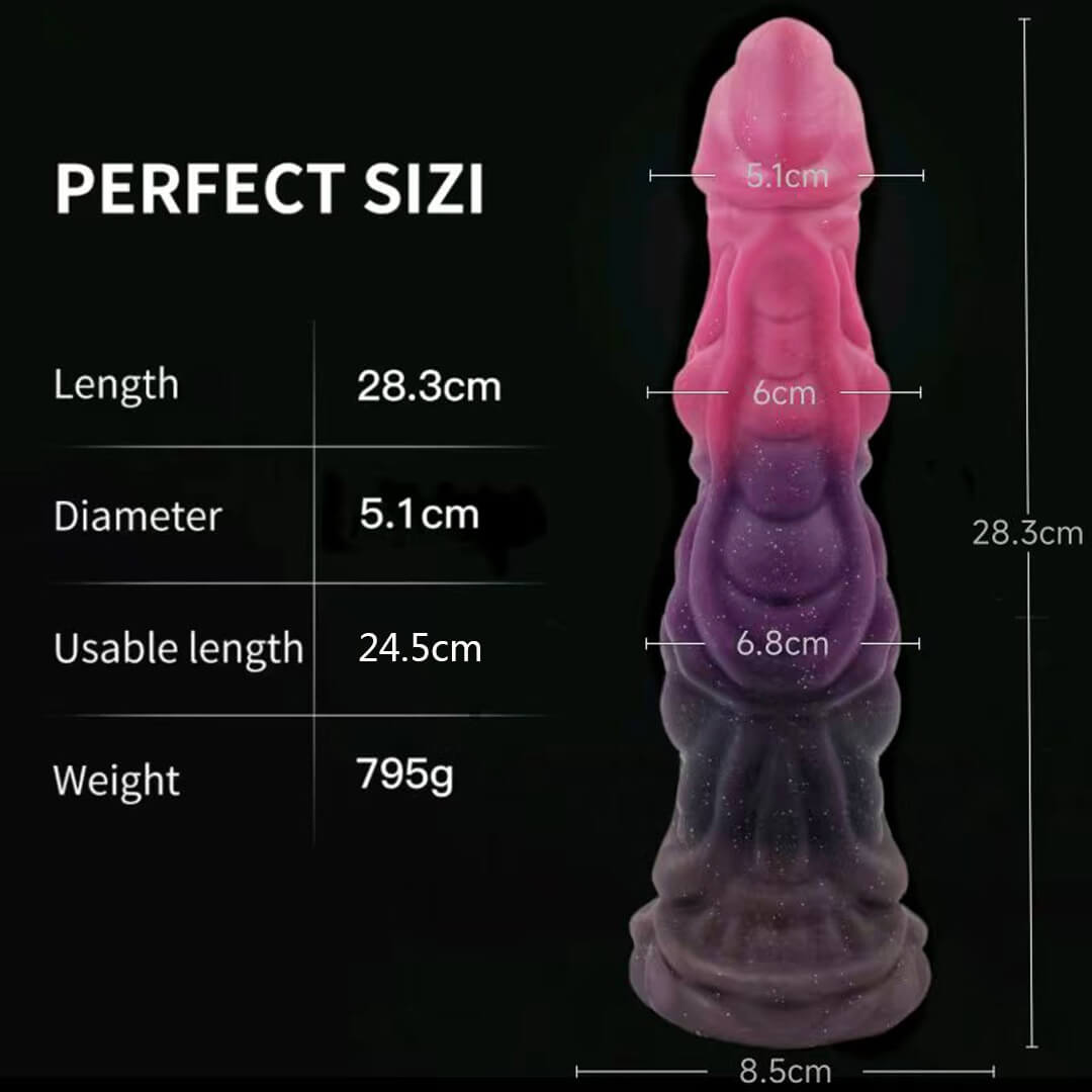 DILDO GÉANT EN SILICONE NOUÉ 12 POUCES