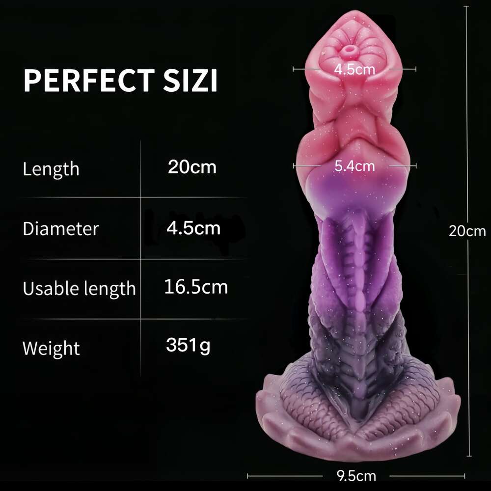 DILDO NOUÉ MONSTRE SILICONE 8 POUCES FANTASY