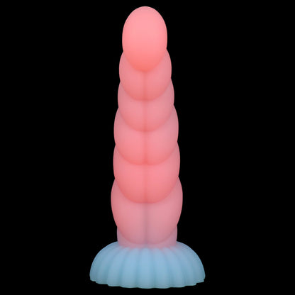 BIG ANAL DILDO 9 INCH LUMINOUS COLORFUL FEMALE BEADED SOFT