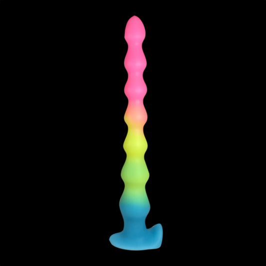 LONG ANAL DILDO HUGE SILICONE 14 INCH BEADED