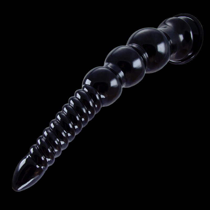 LONG ANAL DILDO 12 INCH BLACK FOR MEN BEADED