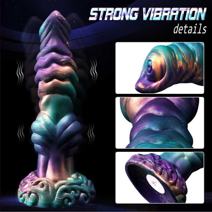 MONSTER DILDO ANAL VIBRATION SILICONE 10 INCH KNOTTED