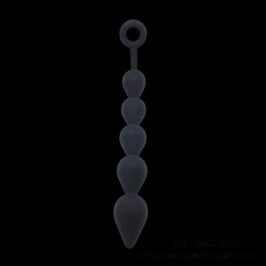 BEADED ANAL DILDO 15 INCH BIG SILICONE BLACK