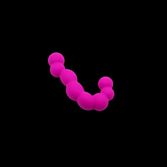 BEADED ANAL DILDO 4 INCH SILICONE PINK