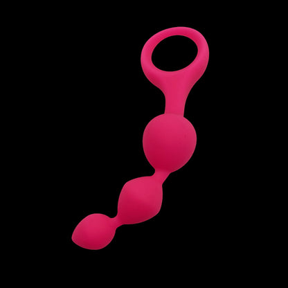 BEADED ANAL DILDO 5 INCH SMALL SILICONE PINK