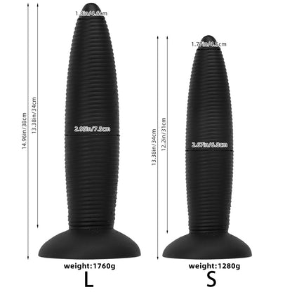 BIG DILDO ANAL SILICONE RIBBED NAIL 15 INCH