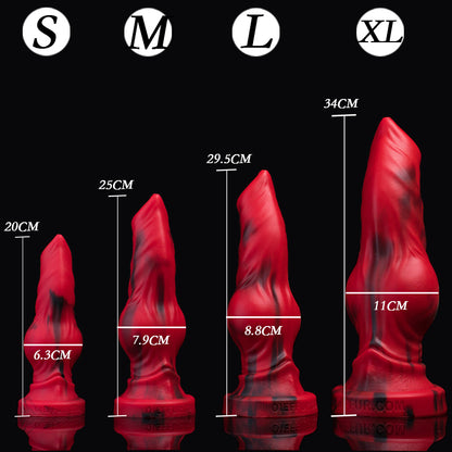 DILDO POUR CHIEN ÉNORME SILICONE 13 POUCES ROUGE