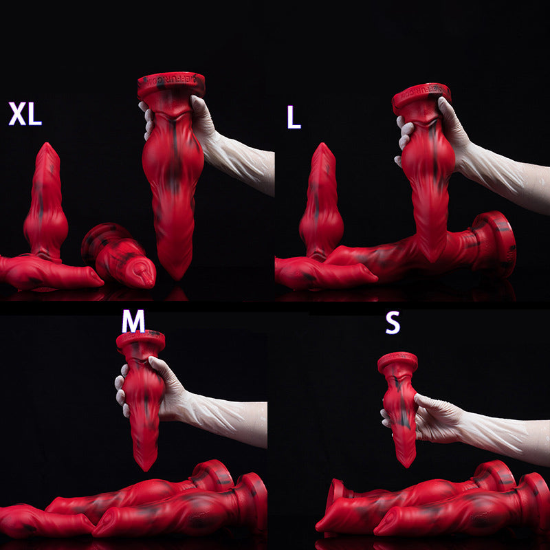 DILDO POUR CHIEN ÉNORME SILICONE 13 POUCES ROUGE