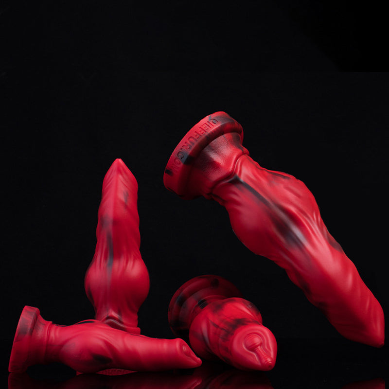 DILDO POUR CHIEN ÉNORME SILICONE 13 POUCES ROUGE