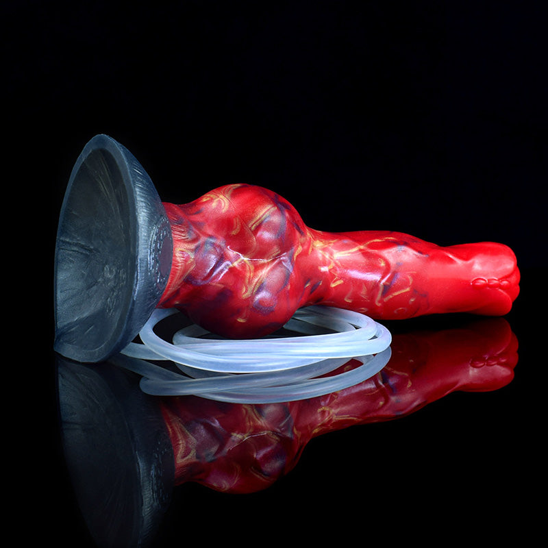 MONSTER DILDO ANAL SQUIRTING SILICONE 8 INCH RED