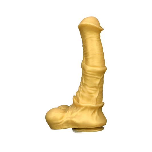 HORSE DILDO ANAL HUGE SILICONE 13 INCH GOLD