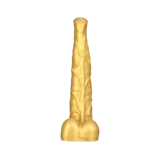 HORSE DILDO ANAL HUGE SILICONE 15 INCH GOLD