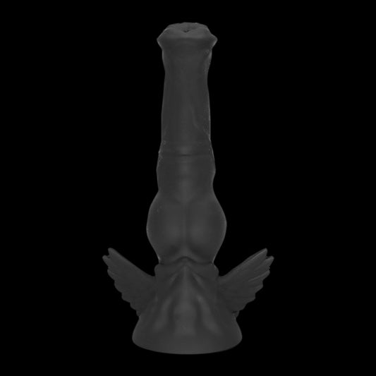 HORSE DILDO ANAL SILICONE 8 INCH BLACK WINGS