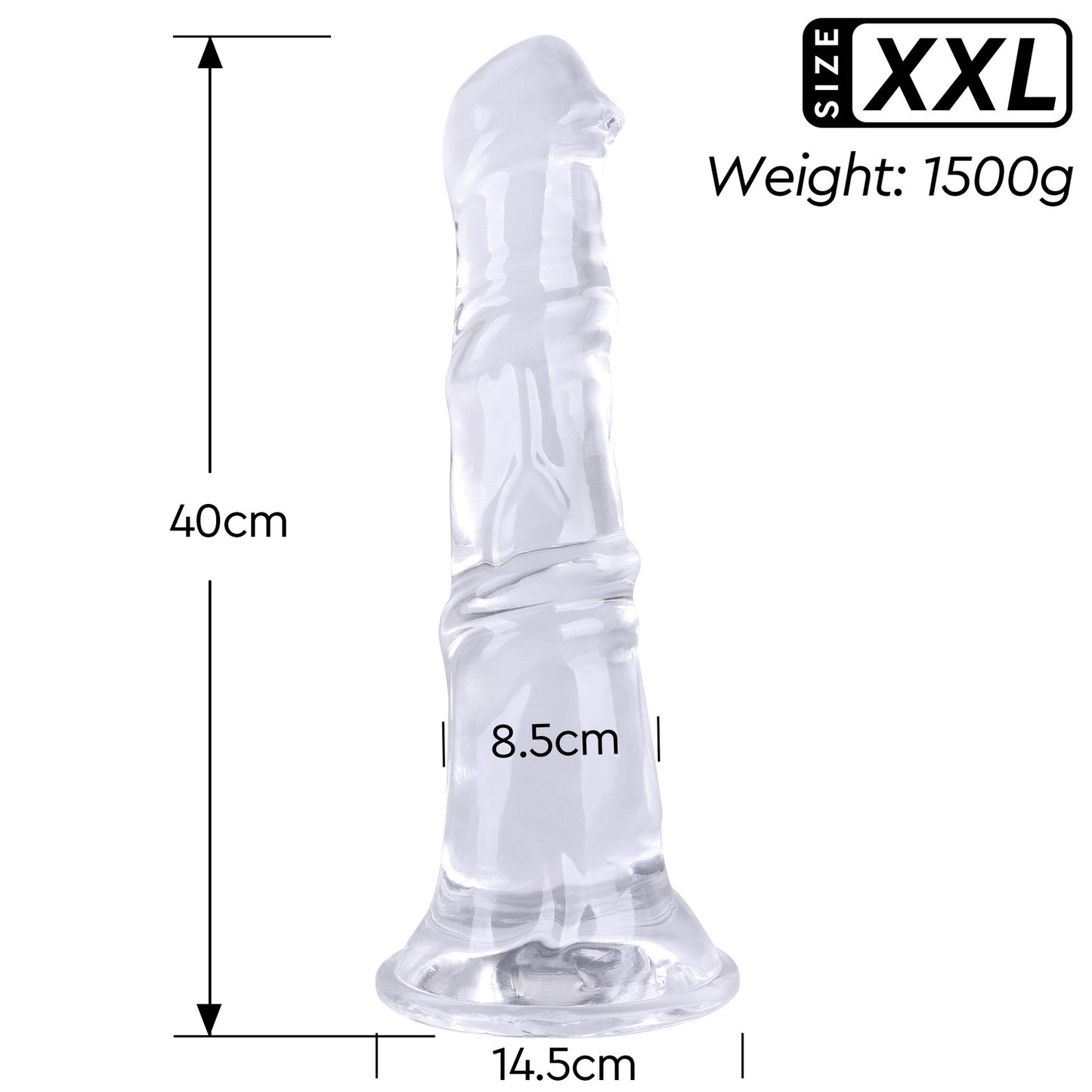 HORSE DILDO ANAL GIANT SILICONE 16 INCH CRYSTAL