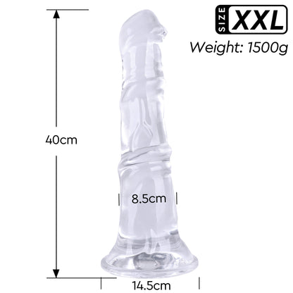 HORSE DILDO ANAL GIANT SILICONE 16 INCH CRYSTAL