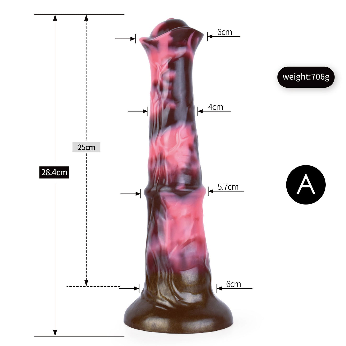 Gode ​​cheval énorme en silicone 30,5 cm monstre rose