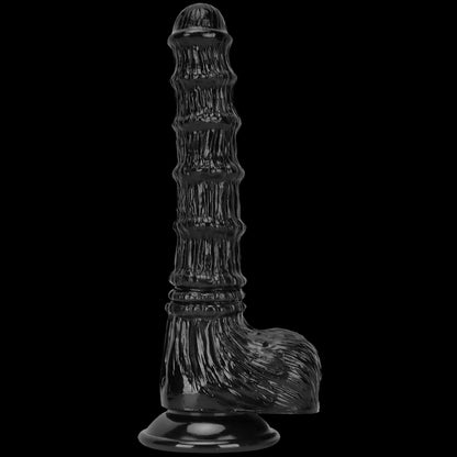 HORSE DILDO ANAL GIANT PVC 11 INCH KNOTTED BLACK