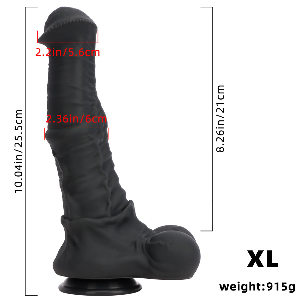 HORSE DILDO ANAL GIANT SILICONE 13 INCH BLACK