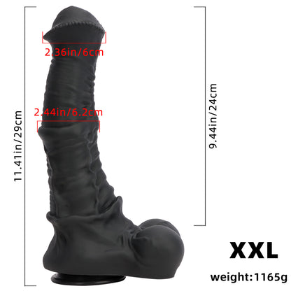 HORSE DILDO ANAL GIANT SILICONE 13 INCH BLACK