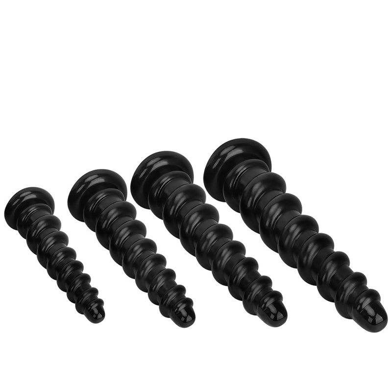 HUGE ANAL DILDO BLACK RIBBED PVC 19 INCH