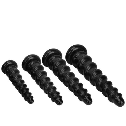 HUGE ANAL DILDO BLACK RIBBED PVC 19 INCH