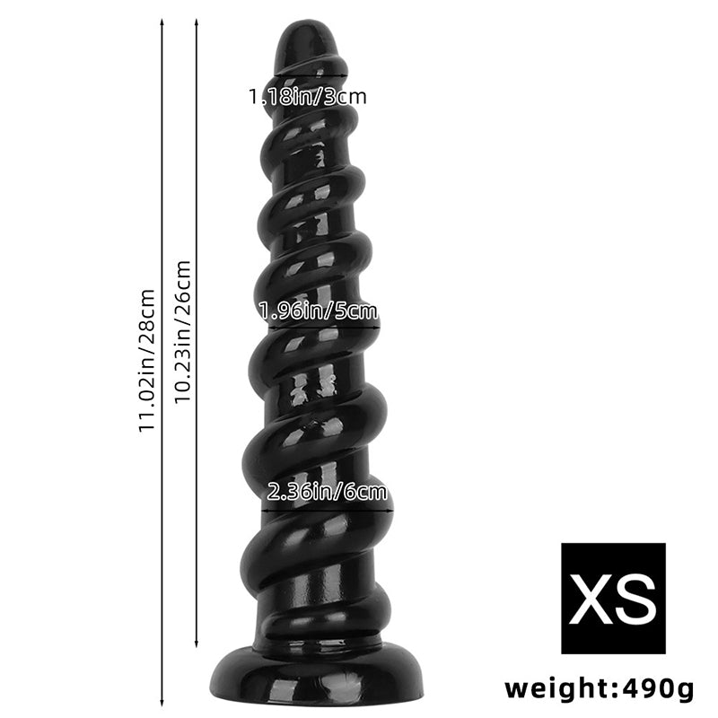HUGE ANAL DILDO BLACK RIBBED PVC 19 INCH