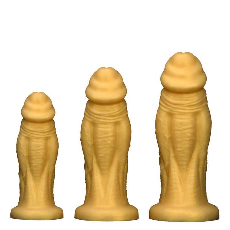 HUGE ANAL DILDO SILICONE REALISTIC GOLD 11 INCH