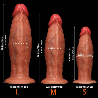 HUGE ANAL DILDO SILICONE REALISTIC WITHOUT TESTICLES 12 INCH