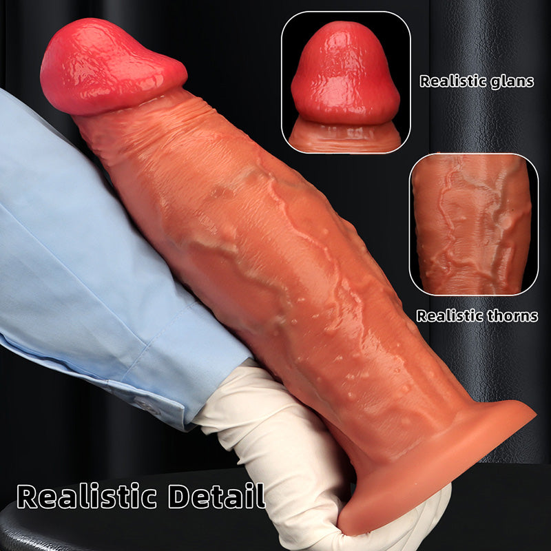 HUGE ANAL DILDO SILICONE REALISTIC WITHOUT TESTICLES 12 INCH
