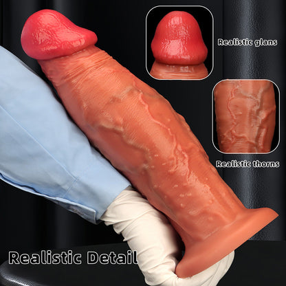 HUGE ANAL DILDO SILICONE REALISTIC WITHOUT TESTICLES 12 INCH