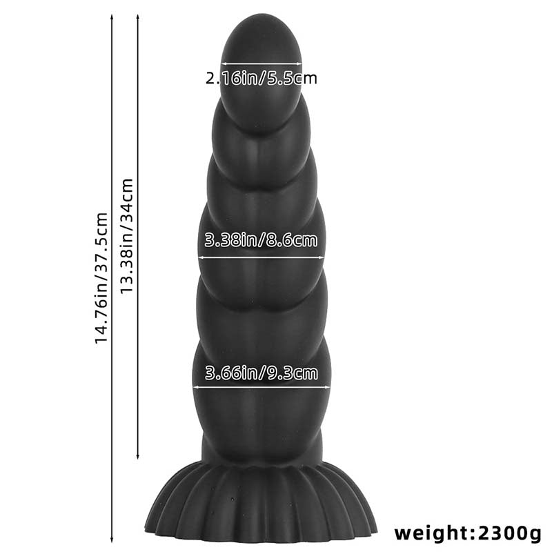 HUGE ANAL DILDO SPIRAL 14 INCH SILICONE