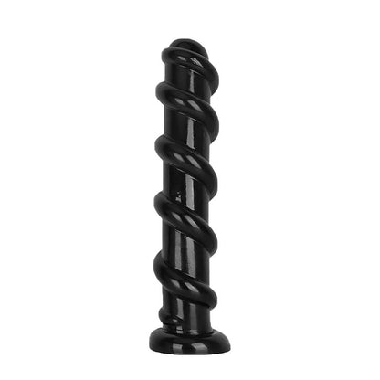 HUNG ANAL DILDO SPIRAL 13 INCH BLACK